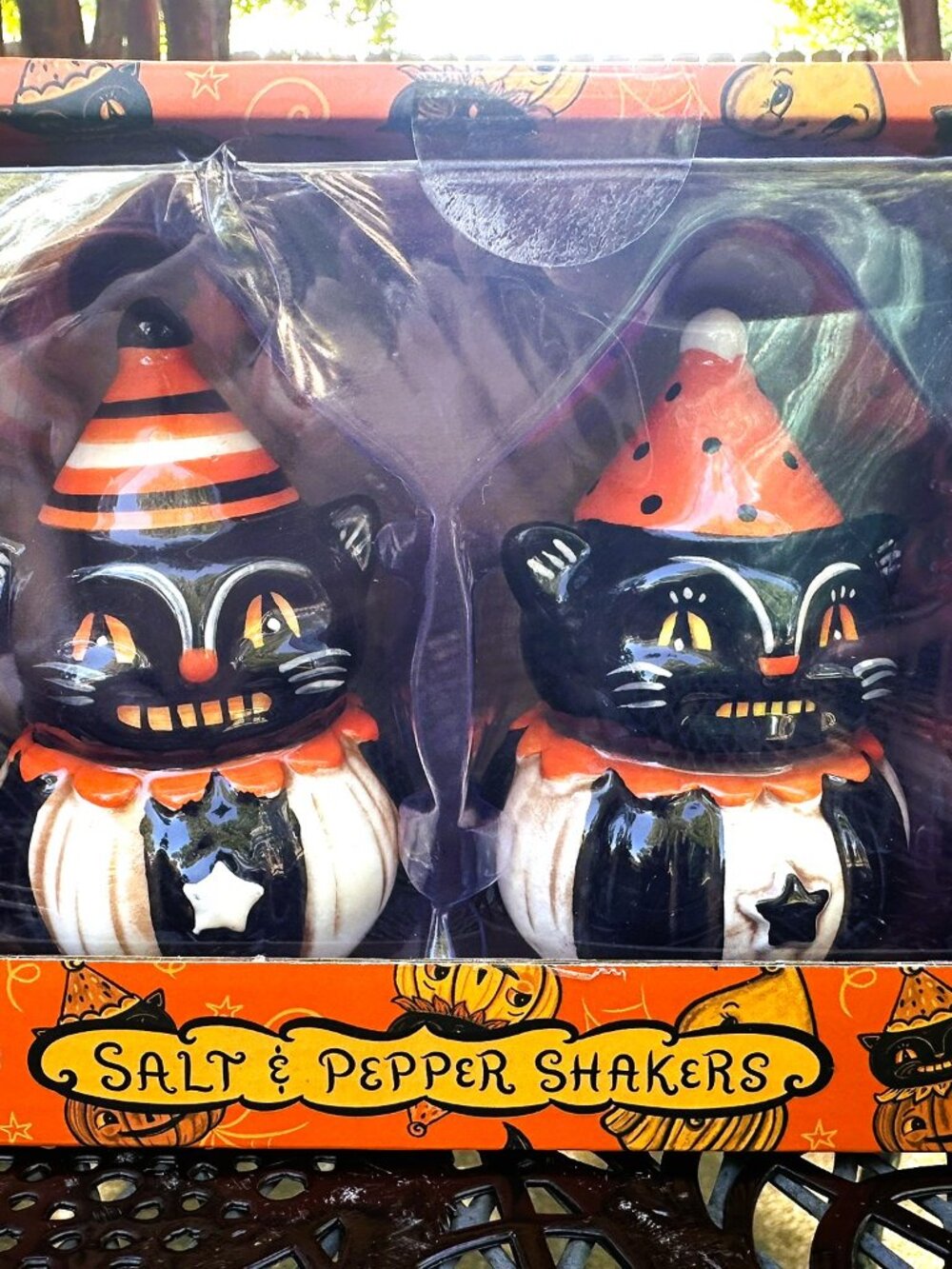 Johanna Parker Halloween Black Cat Carnival Shakers NEW